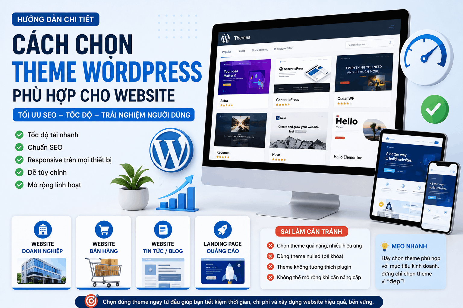 Cách chọn theme WordPress phù hợp cho website doanh nghiệp chuẩn SEO